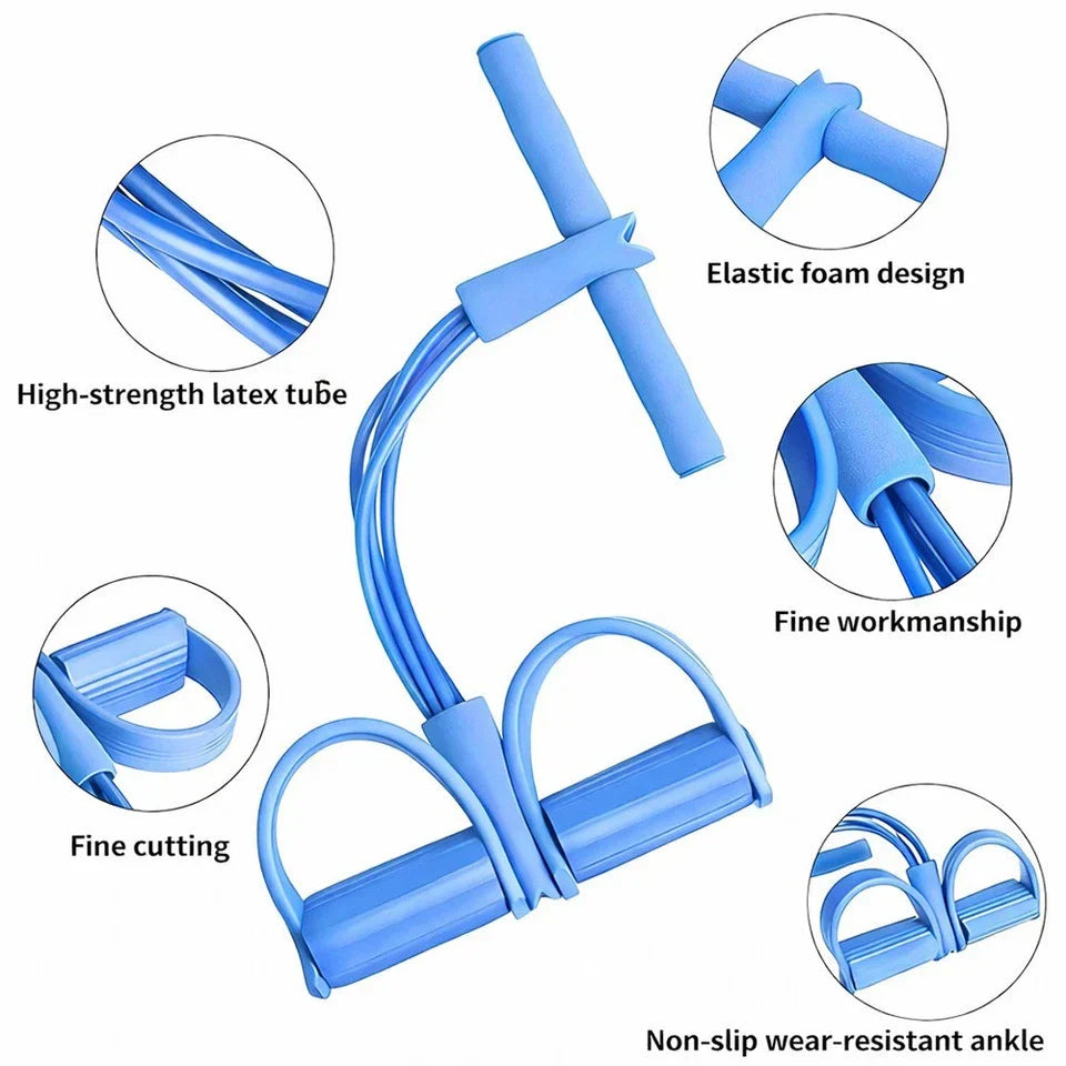 Foot Leg Pedal Resistance Band Body Stretch Pull Puller Rope Home Yoga Exercise